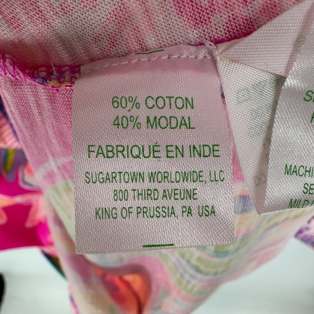 Lilly Pulitzer  Paradis Swing Dress‎ S Magenta Tipping Point Long Sleeve Floral - Picture 12 of 12